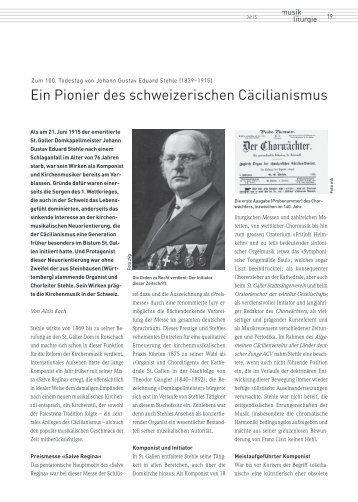 Ein Pionier des schweizerischen Cäcilianismus
