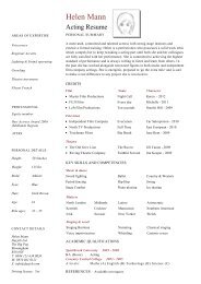 Acting Resume Template Cv Example Job Description Actor Dayjob