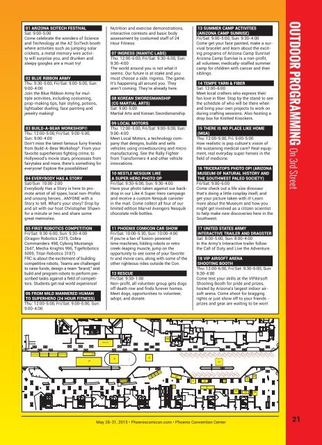 Phoenix Comicon 2015 Program Guide