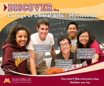 College of Liberal Arts @minnesota! - Discover CLA - University of ...