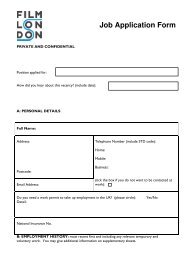 Job Application Form FFormfoEmployment - Film London