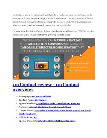 101Contact review - 101Contact overview: