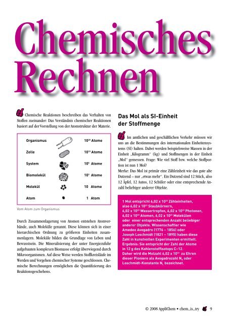 Wissenswertes zum Nachschlagen aus der Chemie und Biologie