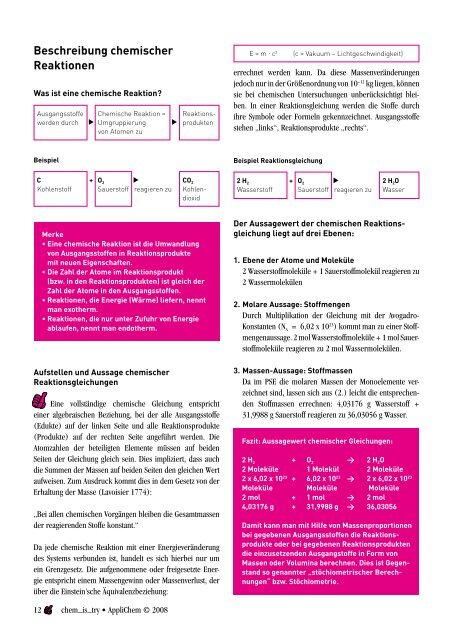 Wissenswertes zum Nachschlagen aus der Chemie und Biologie