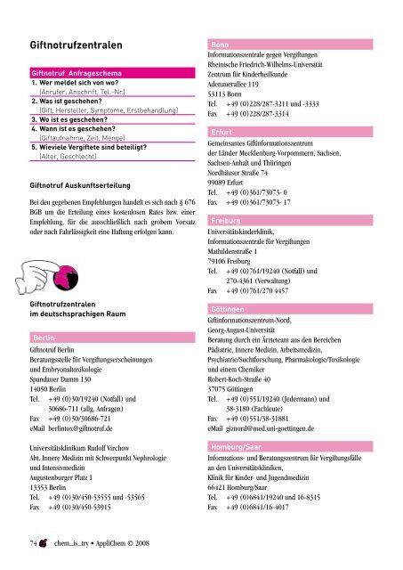 Wissenswertes zum Nachschlagen aus der Chemie und Biologie