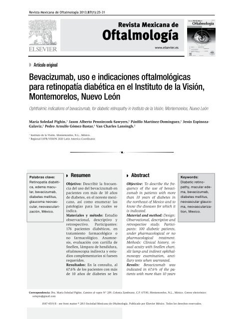 Bevacizumab, uso e indicaciones oftalmológicas para retinopatía ...
