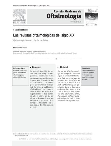 Las revistas oftalmológicas del siglo XIX - Sociedad mexicana de ...