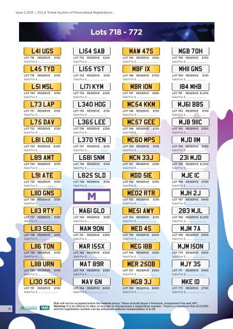 DVLA Personalised Registrations Timed Auction ... - DVLA Auctions