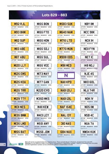 DVLA Personalised Registrations Timed Auction ... - DVLA Auctions