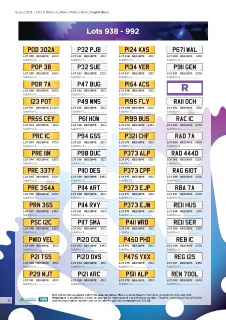 DVLA Personalised Registrations Timed Auction ... - DVLA Auctions