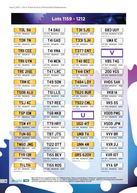 DVLA Personalised Registrations Timed Auction ... - DVLA Auctions
