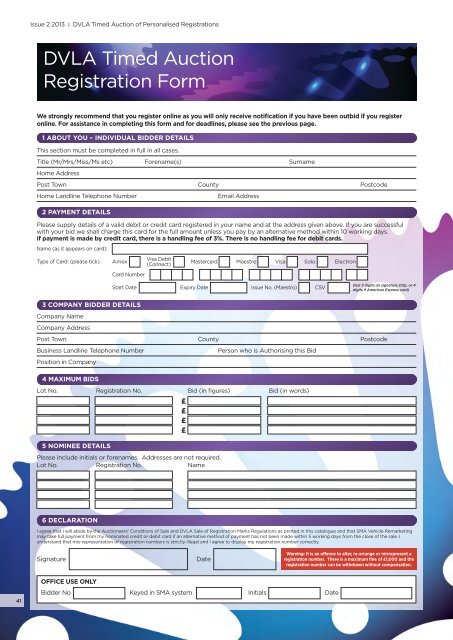 DVLA Personalised Registrations Timed Auction ... - DVLA Auctions