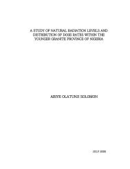 study of natural radiation levels and distribution - University of Jos ...