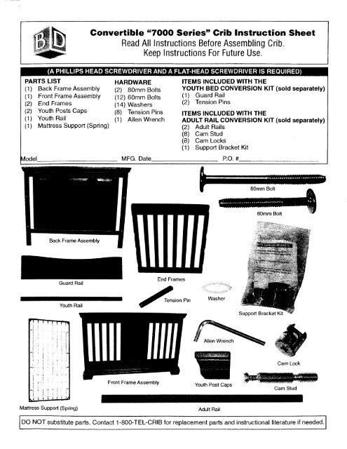 Cocoon 7000 Instruction Sheet Baby S Dream Furniture