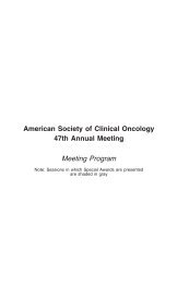 American Society of Clinical Oncology 47th Annual Meeting Meeting ...