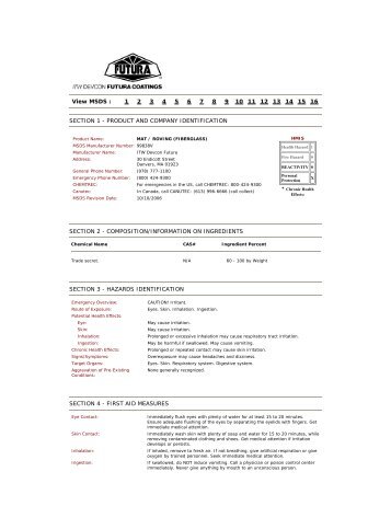 MAT ROVING (FIBERGLASS) - ITW Futura Coatings