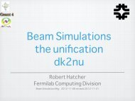 Beam Simulations the unification dk2nu - MINOS DocDB - Fermilab