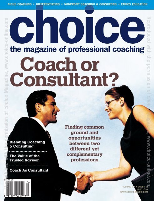 Choice, The Magazine of Professional Coaching