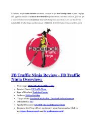 FB Traffic Ninja Review - FB Traffic Ninja Overview: