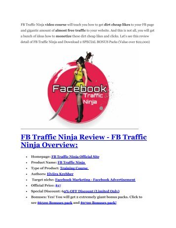 FB Traffic Ninja Review - FB Traffic Ninja Overview: