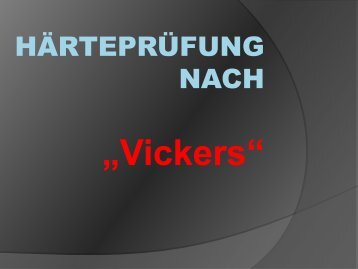 Härteprüfung nach Vickers