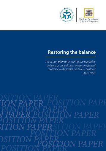 Restoring the balance - Royal Australasian College of Physicians