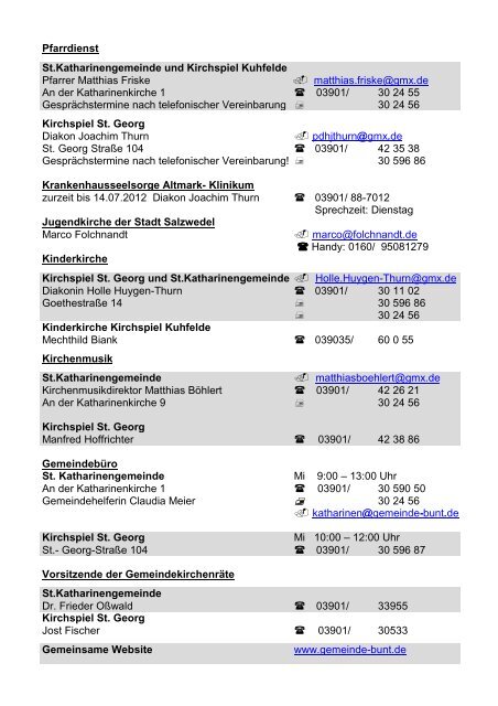 gemeindebrief - Gemeinde-bunt.de