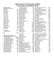 Major Donors To Party Units, Political Committees and Political Funds