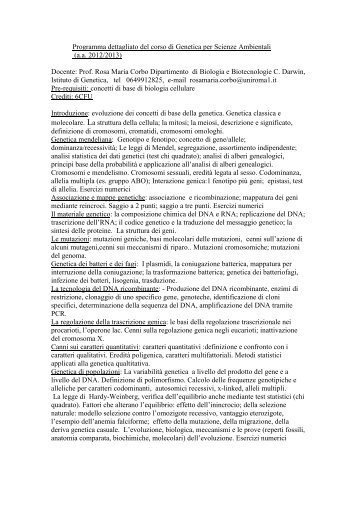 Genetica Sc. Ambientali_12-13.pdf - Dipartimento di Biologia e ...