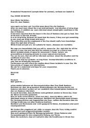 Protestbrief Musterbrief (sample letter for protest), verfasst von ...