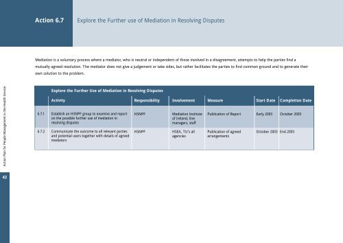 Action Plan for People Management in the Health Service