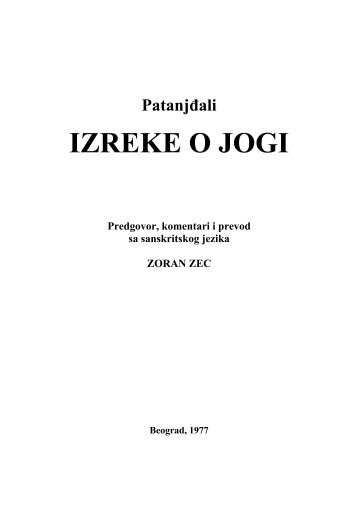 IZREKE O JOGI - znakovi vremena