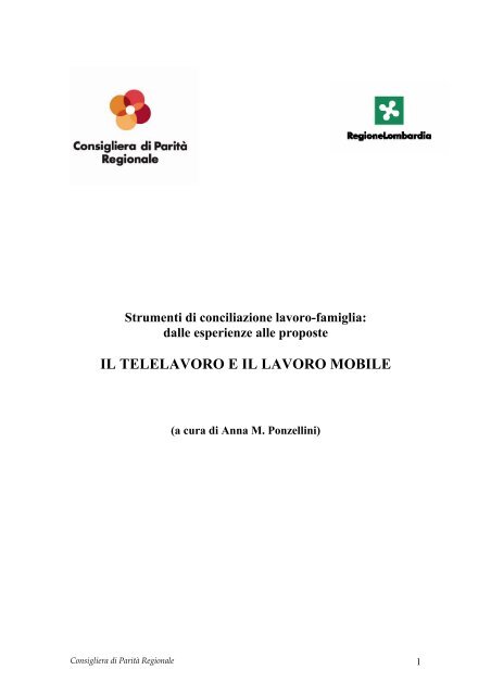 il telelavoro e il lavoro mobile - Consigliera di ParitÃ  Regionale ...