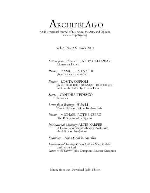 Vol 5. No 2 - Archipelago