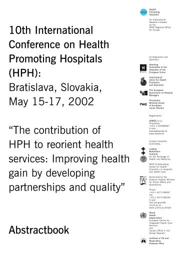 10th International Conference on Health Promoting Hospitals (HPH ...