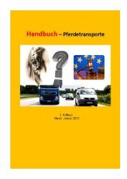 Handbuch - Pferdetransporte