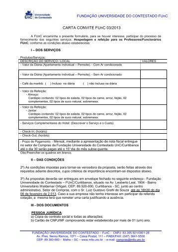 CARTA CONVITE FUnC 03/2013