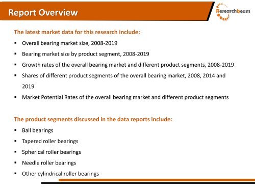 Bearing Markets in Europe to 2019 - Market Size, Trends, Trends, Key Industry, Forecasts: ResearchBeam