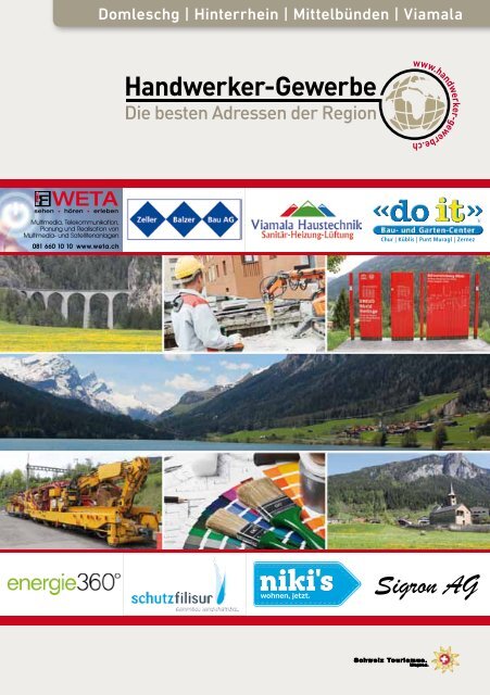 Handwerker- und Gewerbeinfo der Regionen Domleschg, Hinterrhein, Mittelbünden und Viamala