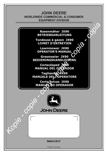 kopie - copia - cópia  - Operator's Manual - John Deere