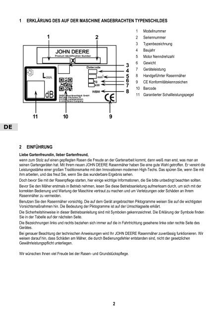 kopie - copia - cópia  - Operator's Manual - John Deere