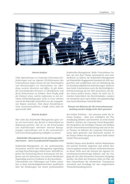 Compliance - UmweltDialog Magazin Nr . 3  (Mai 2015)