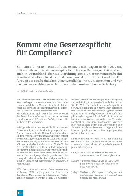 Compliance - UmweltDialog Magazin Nr . 3  (Mai 2015)