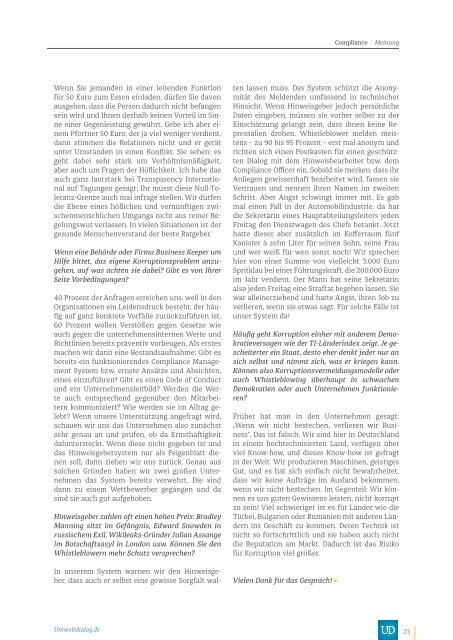 Compliance - UmweltDialog Magazin Nr . 3  (Mai 2015)