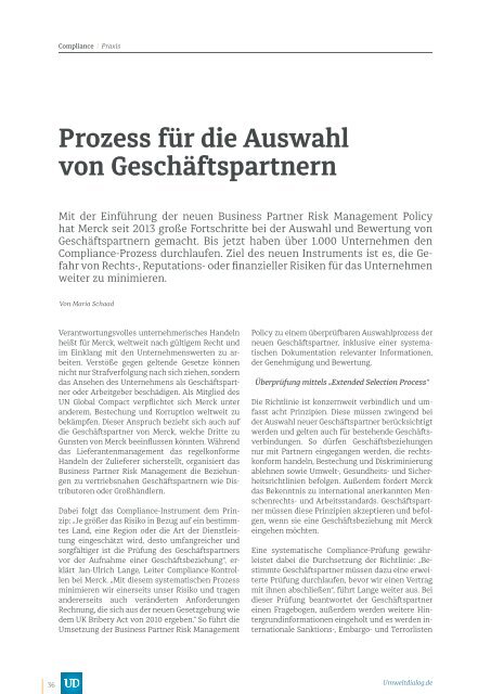 Compliance - UmweltDialog Magazin Nr . 3  (Mai 2015)