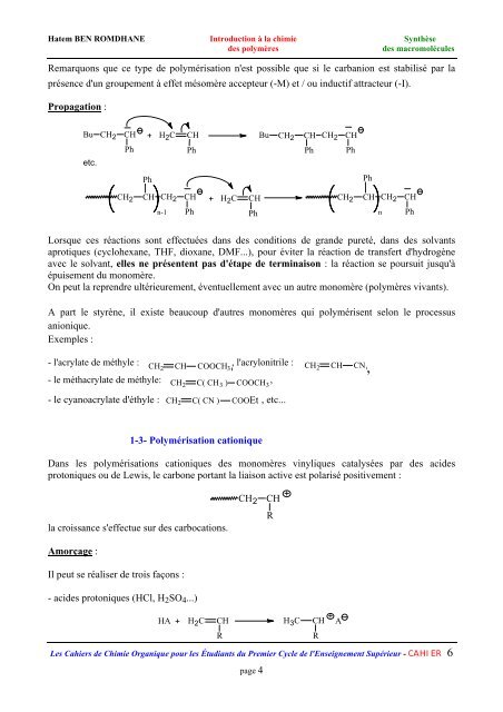 synthÃ¨se des macromolÃ©cules - Orgapolym