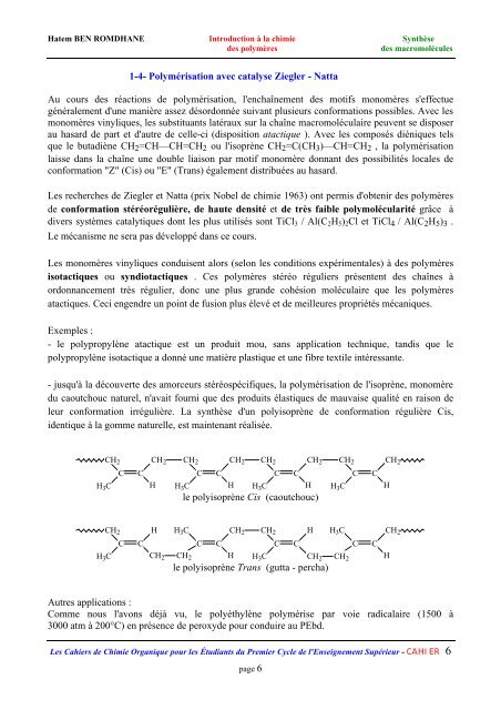 synthÃ¨se des macromolÃ©cules - Orgapolym