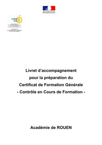 Livret d'accompagnement Ã  la prÃ©paration du CFG - SBSSA ...