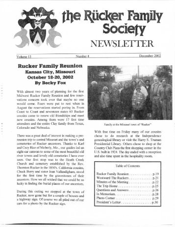 v.13 no.4 - The Rucker Family Society - Theruckerfamilysociety.org