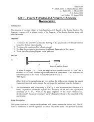 Lab 7 – Forced Vibration and Frequency Response Measurements